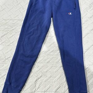 Champion Reverse Weave Jogger Sweatpants Blue Size Medium Logo